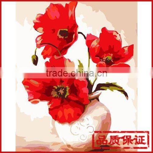 DIY hot offer modern paint by numbers figure oil painting flower