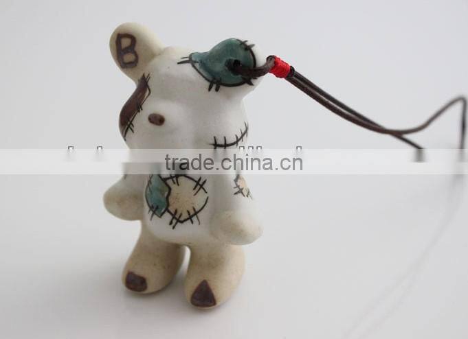 'Patch Bear' Promotion Gifts for Decorations Accessory,China Novelty Ceramic Mobile Charms,Promotional Mobile Phone Pendant
