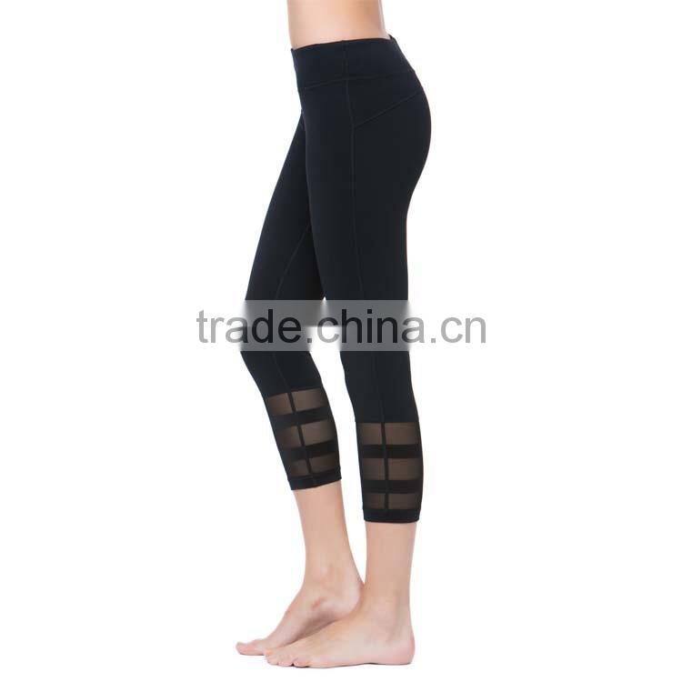 Mesh compression leggings black active workout tights for running women yoga shorts
