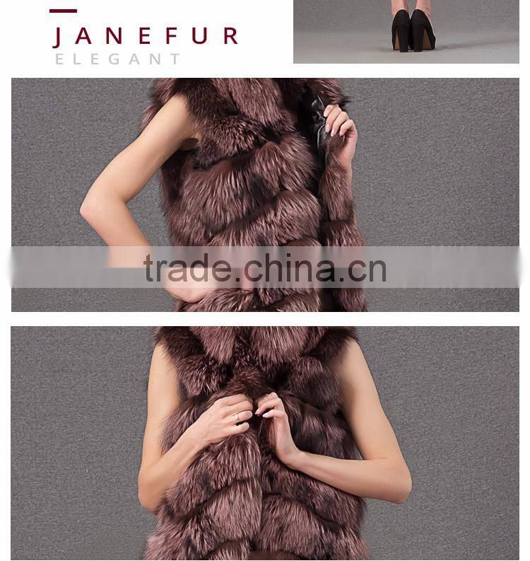 High quality lady fur coat genuine fur real girl fur vest