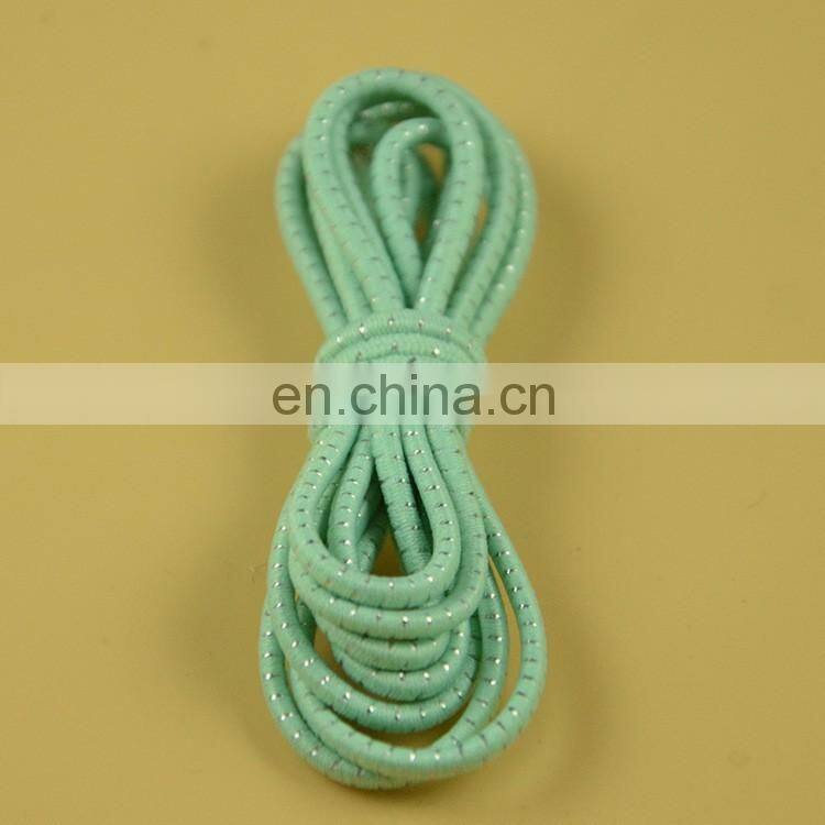 stock 2mm round elastic cord with shiny silver