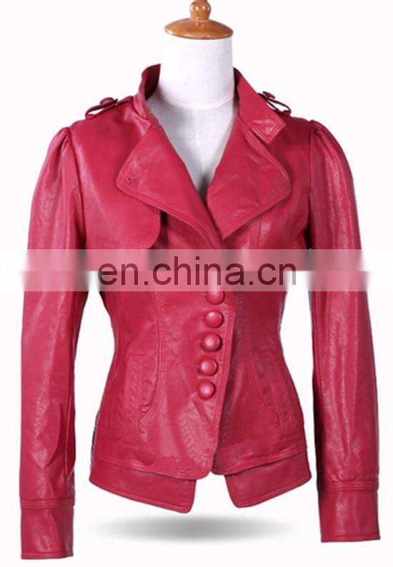 New Collection High Quality Fashion Women Casual PU Leather Jacket