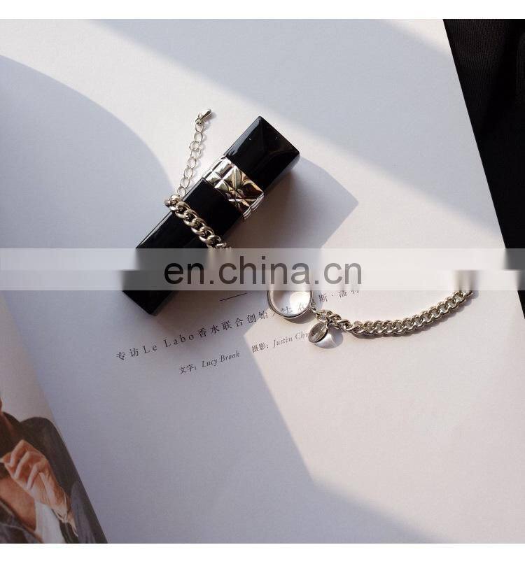 Water Drop Bracelet Simple Transparent Disk Glossy Glass Bead Bracelet