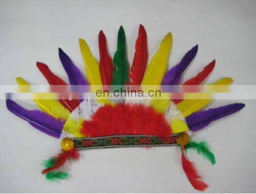 Customer Women's Satin Charleston Headband with Feather and Jewel Detail