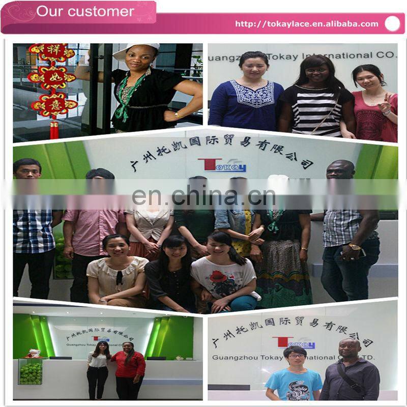 Popular african textile ,embrodery lace fabric with stones