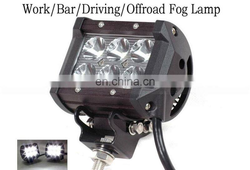 SUV ATV Flood 12V 4" 18W LED Light Bar LED Work Light