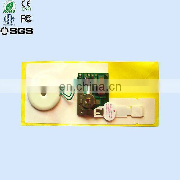 Pull-tab switch musical sound chip for card