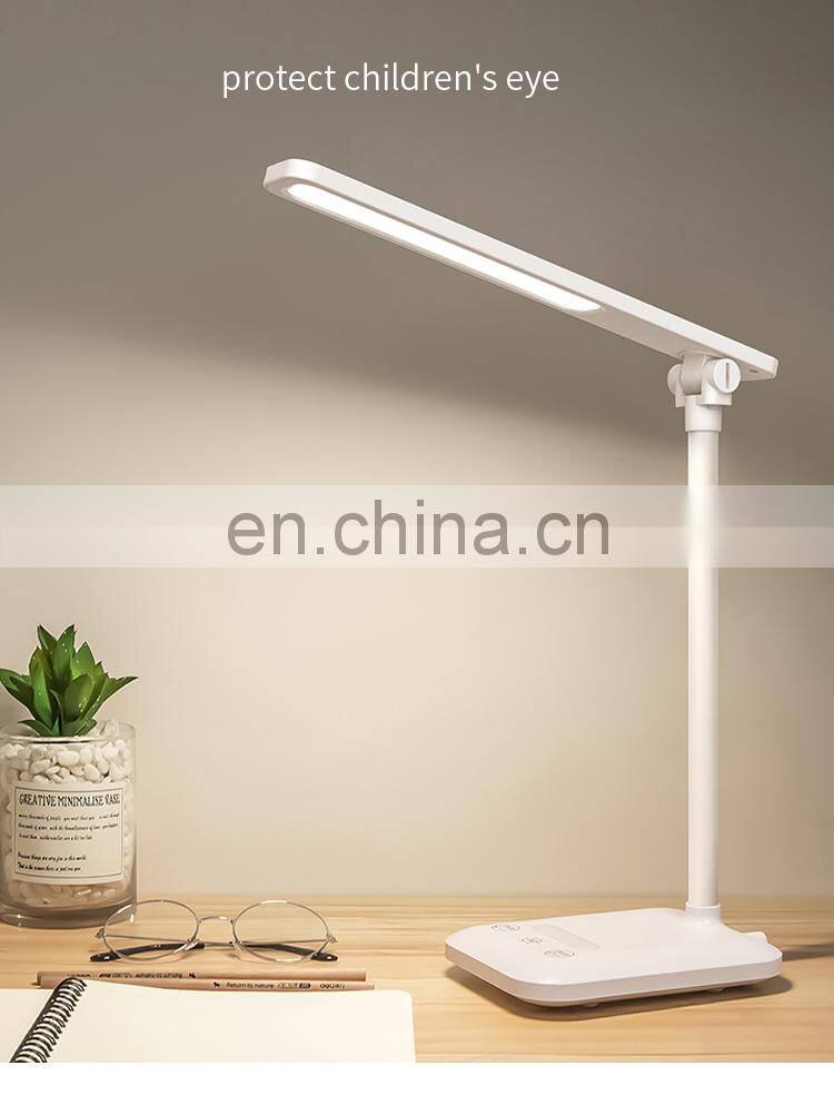 Flexible hotel led desk Reading Book light dimming lamp with usb charging port office desk foldable lamp touch control