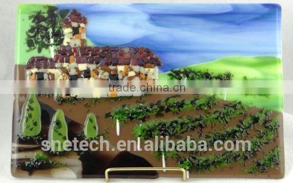 fused glass as interior wall or ceiling decoration