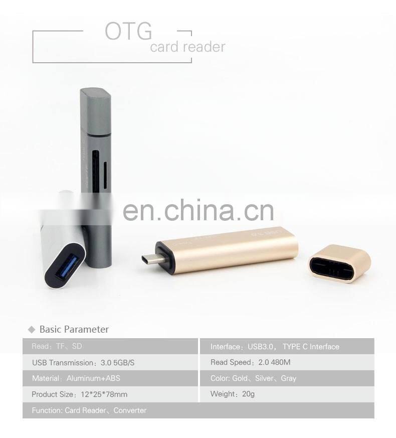 USB 3.1 Type-C Male To USB 3.0 OTG TF SD Female Adapter Card Reader