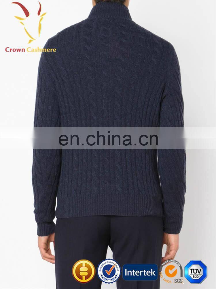 Best Cable 1/4 Zipper Mock Men 100% Cashmere Cardigan,Knitwear Pullover
