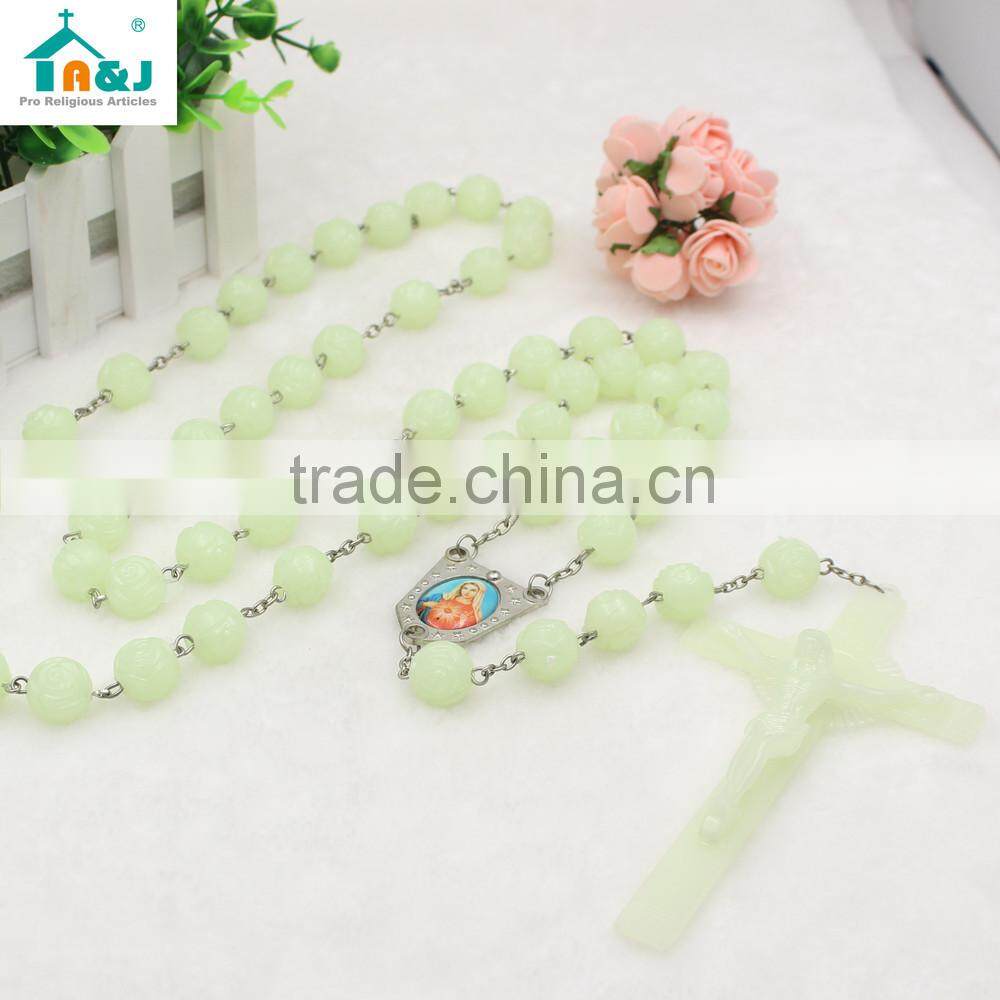 Trade Assurance Supplier glow in the dark plastic rosary Catholic decoration