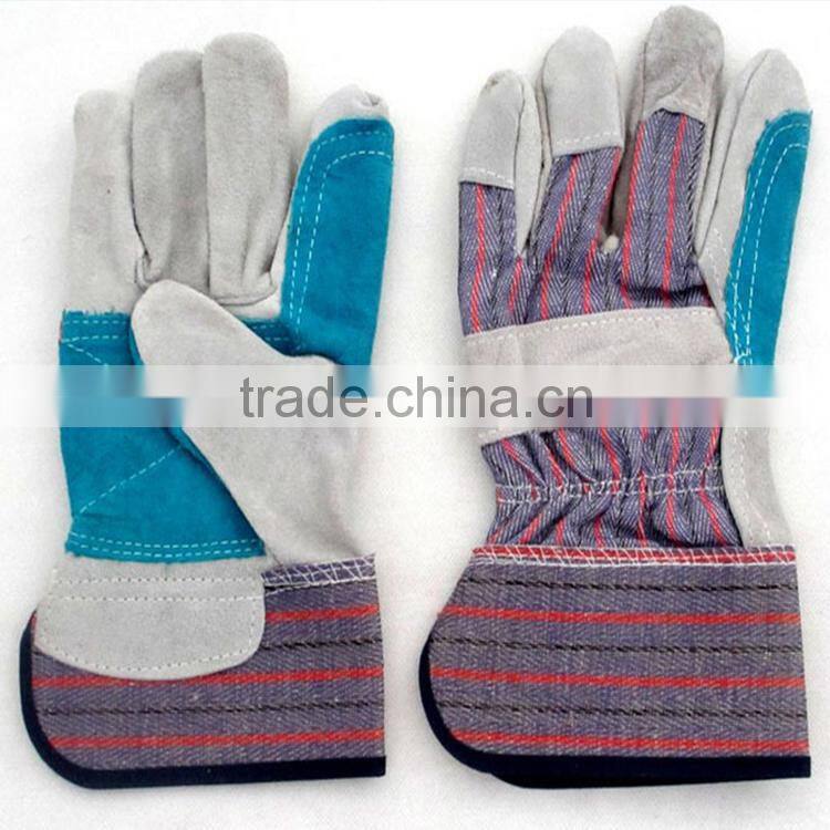leather western safety working gloves with double the palm