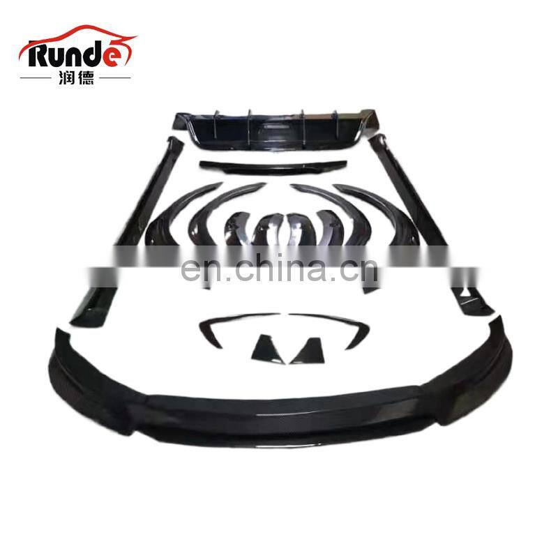 Runde Carbon Fiber Material Body Kit With Front Lip Side Skirts Wheel Eyebrow Rear Diffuser Spoiler For 2019+Tesla model Y body kit