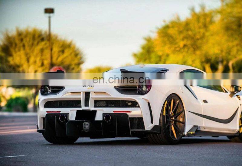 Runde Top Quality For Ferrari 488GTB Upgrade Mansory Half Carbon Fiber Body Kit Front Rear Bumper Rear Diffuse Hood Fender Side