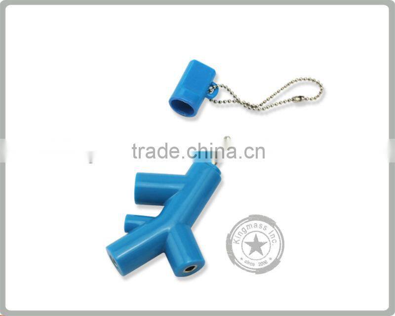 OEM branch shape headphone music 3 way splitter