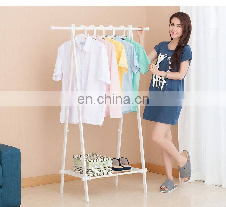 Heavy duty folding cloth drying standing metal coat rack