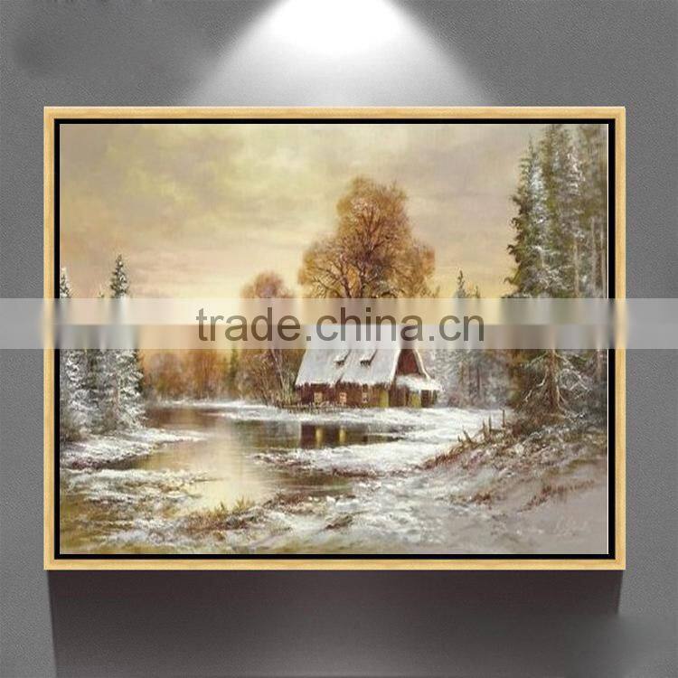 beautiful winter scene oil painting on canvas new design PL-701