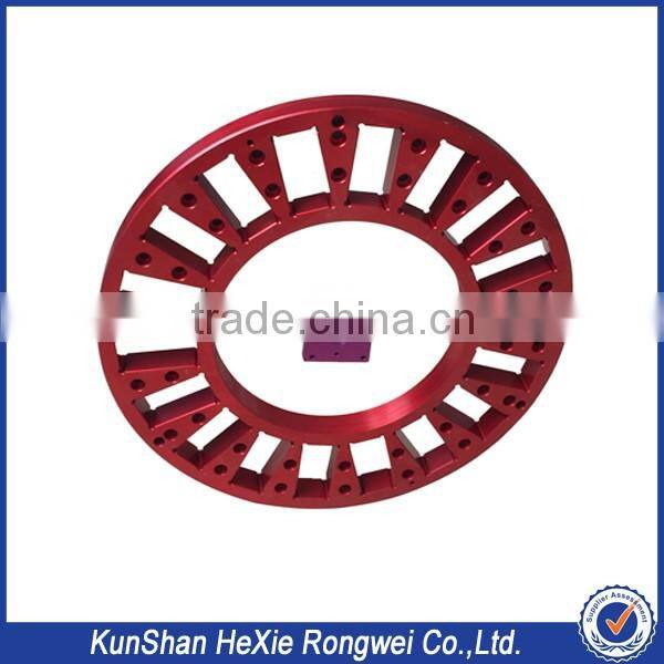 cnc precision engraving machine parts red anodized alunminum