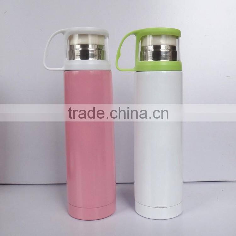 COLORFUL DOUBLE WALL VACUUM FLASK WITH WHITE BOX PACKAGING