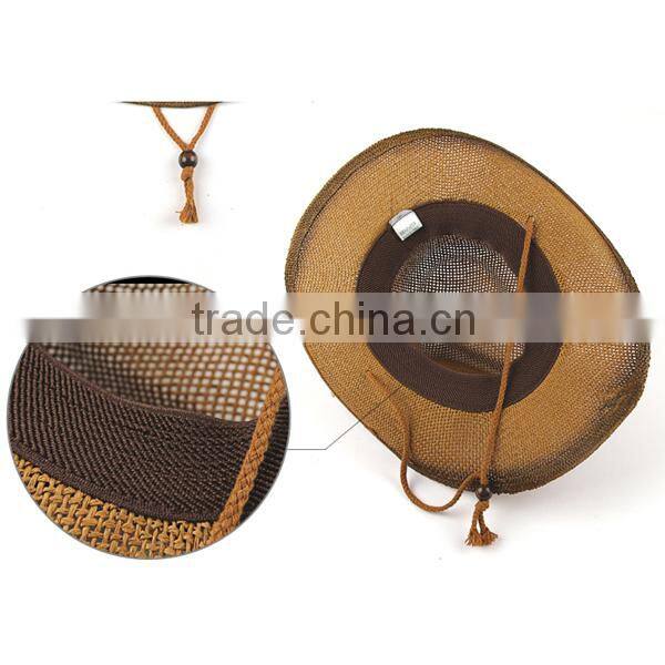2015 Unisex Top quality mexican sombreros bulk straw cowboy hats mens Straw Beach Hat for sale