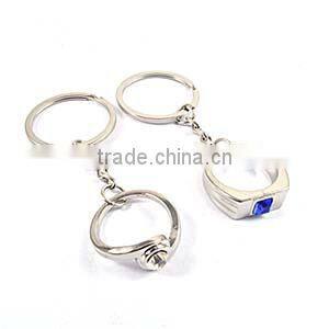 High Quality Double Rings color gemstone Keychains