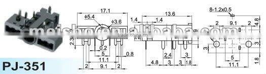 Female jack dc plug connector tip
