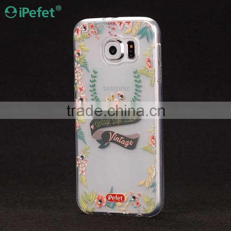 China Manufacturer Custom Design UV Printing Transparent Clear TPU Case For Samsung Galaxy S6