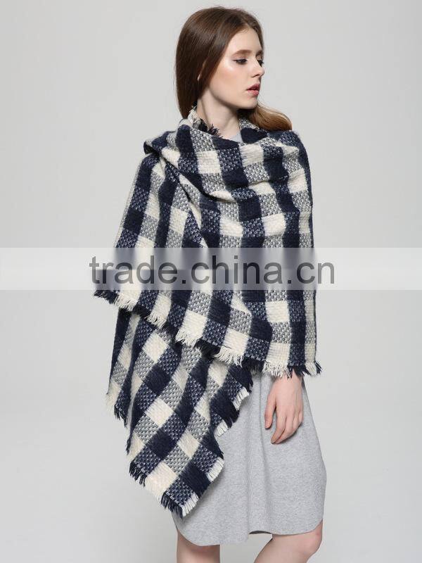 Warm Winter Fashion Ladies Wide Long Plaid Pashmina Kashmir Shawl
