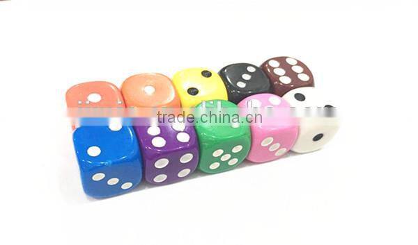16mm custom acrylic 6 sided colored normal dot dice game set