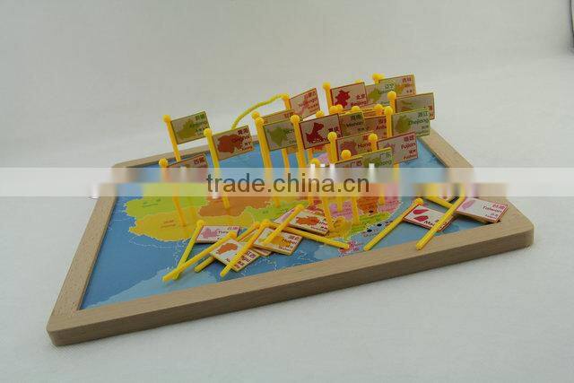 Kids wooden educational toys and map puzzles games
