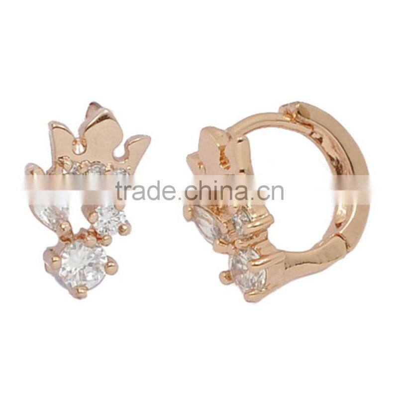 Earring, Fashion Gold Jewelry Square Crystal Zircon Setting Post Brass Earring, Earring Jewelry Wholesale P9581