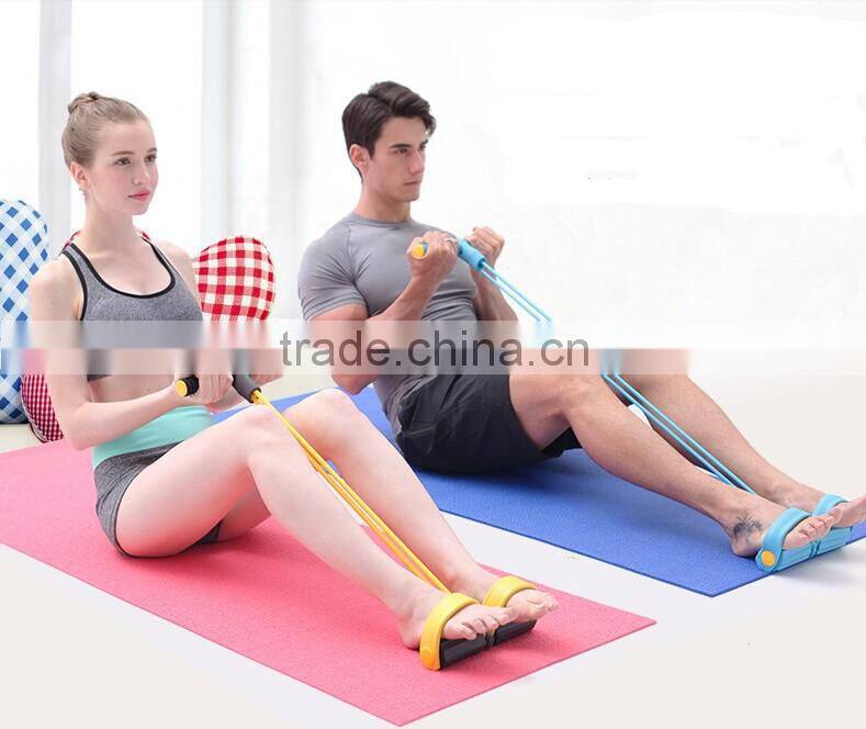 (120505)New Pedal Resistance Bands Slimming Fitness Wall Pulley Yoga Rope Latex Home Gym