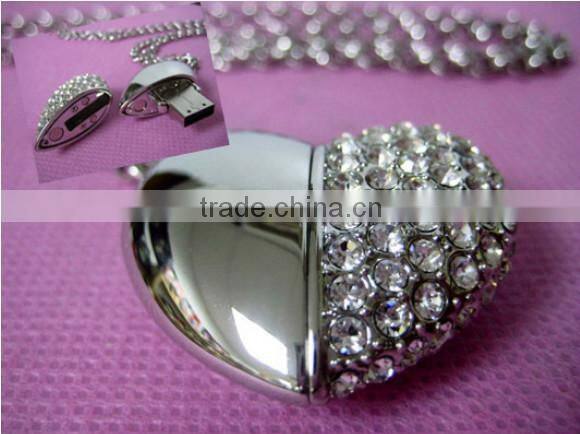 Heart shape U-disk metal flash disk for promotion