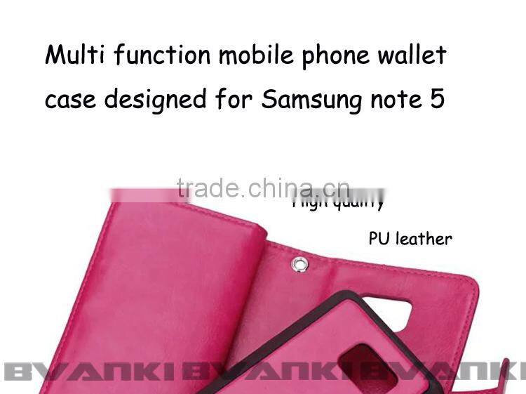 Luxury pu leathat wallet mobile phone case for samsung note 5 for samsung galaxy note 5 for samsung galaxy note 5 edge