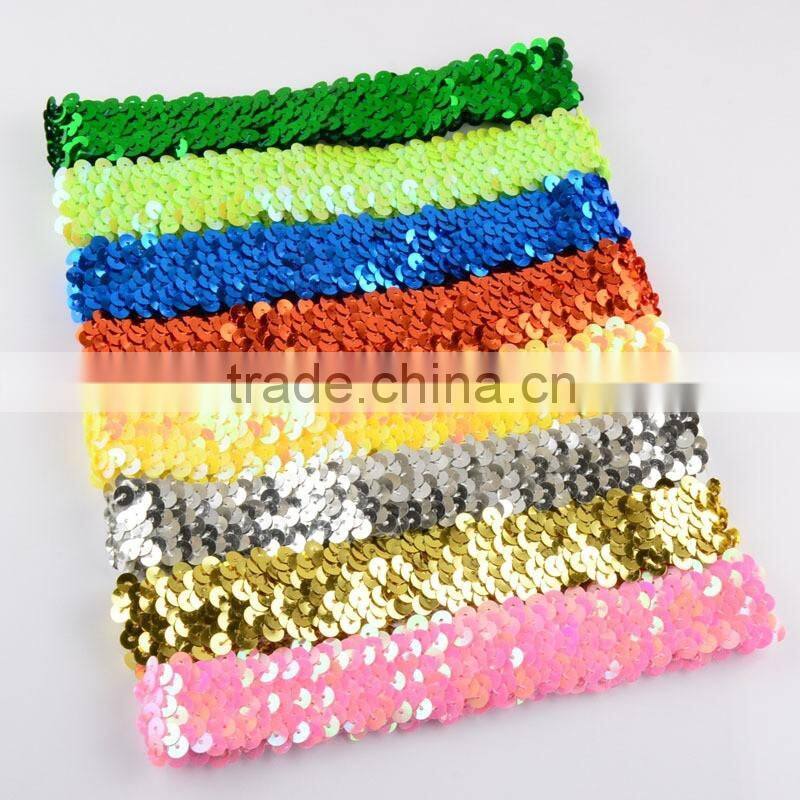 Fashion kids sequin elastic Headband Toddler Headband baby glitter hair band wh-1748