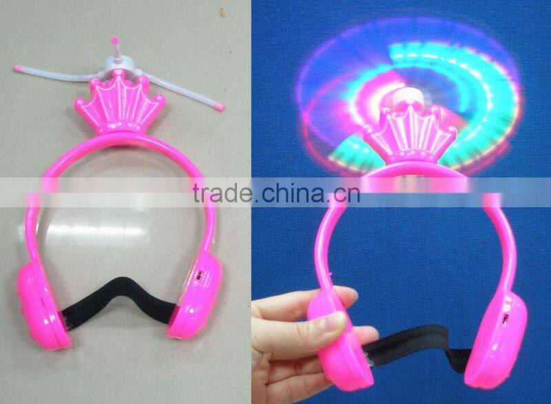 LED Flashing Crown Electronic Windmill Headband with Music for Kids