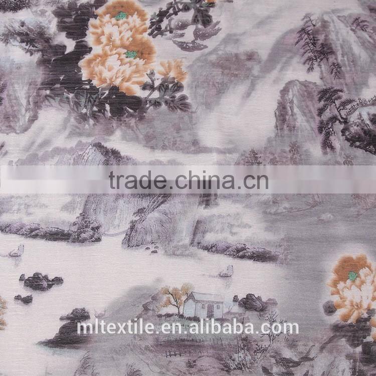 High Quality 100% Polyester Snowflake Printed Organza Fabric For curtain fabric