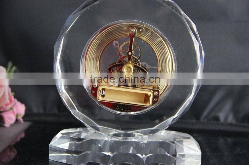 luxury round crystal glass watch glass base business gifts souvienir gifts