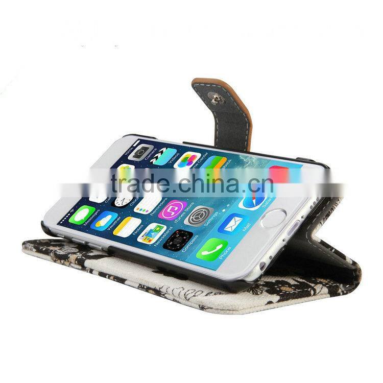 Premium Leather Case for iPhone 6, For iPhone 6 Case Cheap Leather/Canvas Leather Back Cover
