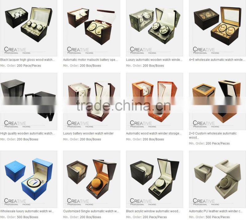 Acrylic window automatic wooden watch winder