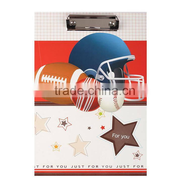 Factory price entertainment equipment printing paper board clip A4 F/C view clip board