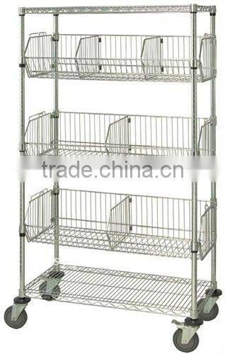 New Style Chrome Basket Unit Gondola Shelving