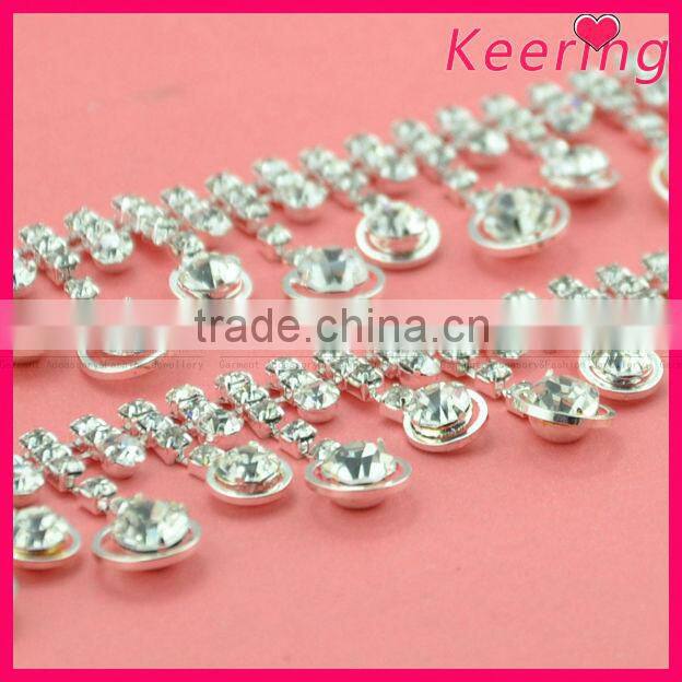wholesale Blingbling rhinestone crystal trim chain jewelry bridal accessory for head/neck embellishment WRC-211