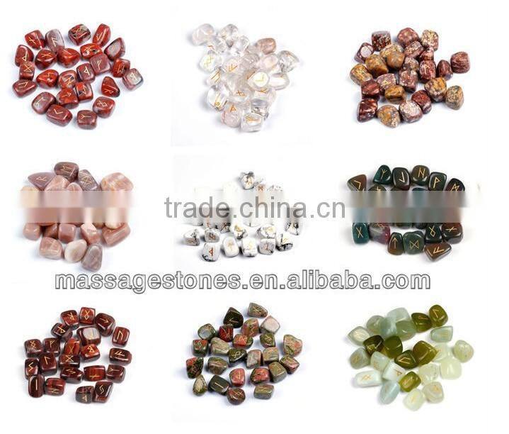 Different crystal tumble stones for healing, meditation and decoration