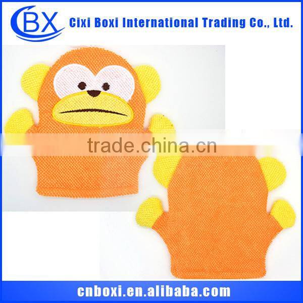 2015 Brand new custom polyester/nylon baby bath glove,hot water gloves