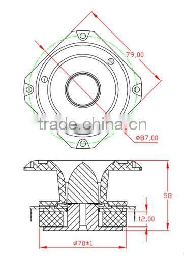 Soway TW-2507 best 80MM AL die casting Horn Tweeter