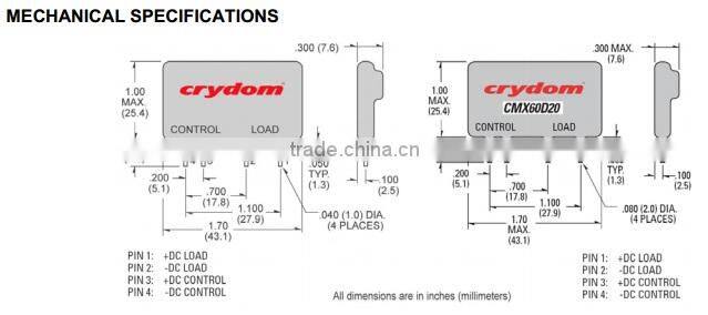 PCB Mount SSR Crydom DC solid state relay CMXE200D3