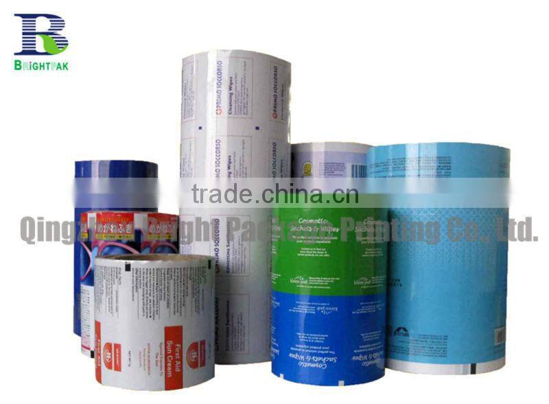 Opp PET /PE CPP Laminated cleaning wipes plastic film bag,plastic packing laminatd film material VMPET/OPP pet/vmpet/pe film