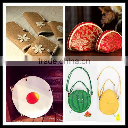 Fashionable woven print ladies pu leather long ladies wallet with iron chain